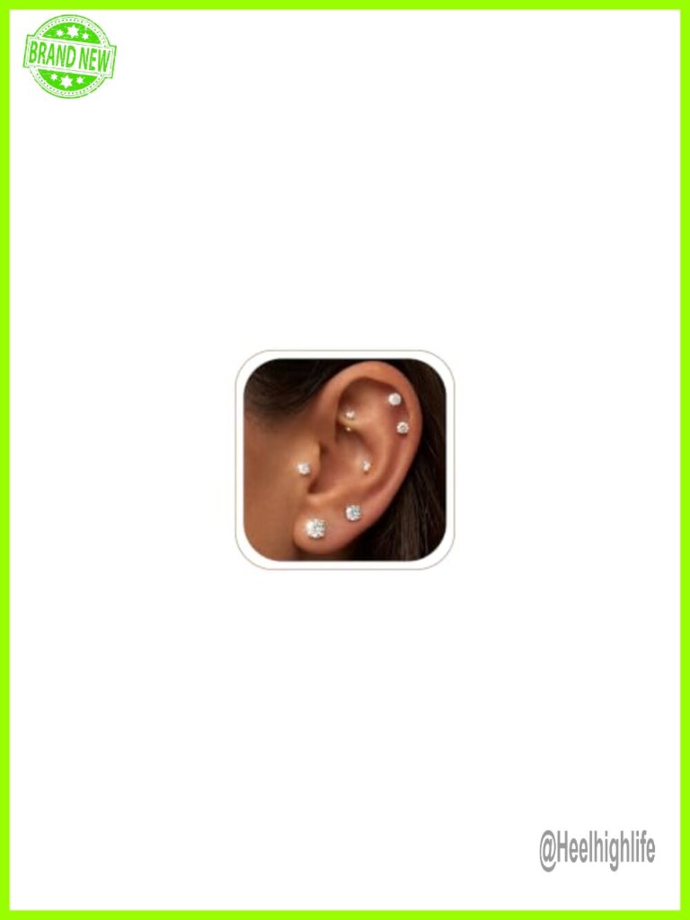 7 Pairs Flat Back Stud Earrings Set Stainless Steel Screw Back Hypoallergenic